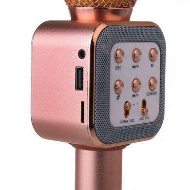 Бездротовий Мікрофон-караоке для дітей на акумуляторі Wster WS-1818 Рожевий, Рожевий