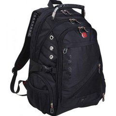 Швейцарський чоловічий рюкзак Swissgear 8810 з ортопедичною спинкою та дощовиком, Черный