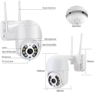 Камера відеоспостереження PTZ вулична 4mp Wi-Fi Outdoor Camera A15 APP:ICSEE 4G