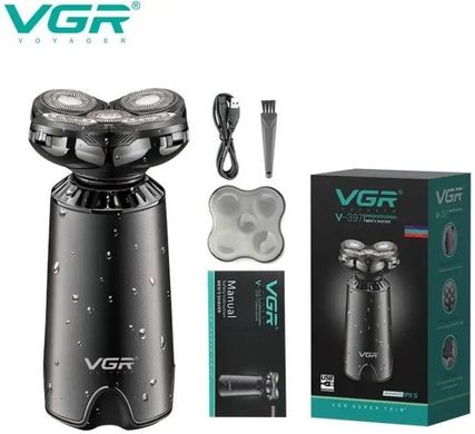 Электробритва для мужчин роторная для влажного и сухого бритья водонепроницаемая VGR IPX5 5W