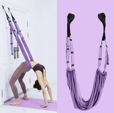 Гамак для йоги Air Yoga rope фиолетовый для спорта, фитнеса