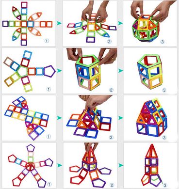 Дитячий магнітний конструктор Mag Block MG-36 різнобарвний конструктор у пластиковому боксі, ассорти