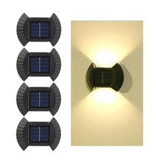 Настенный прожектор с солнечной панелью JB-012 для улицы с влагозащищенным корпусом, Черный