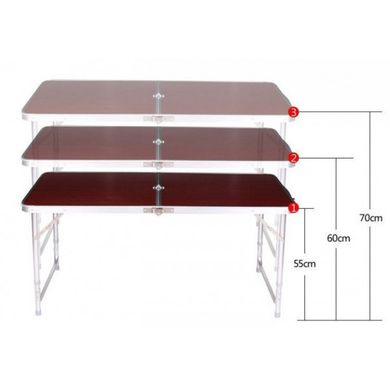 Стіл для пікніка посилений з 4 стільцями Folding Table (розкладний столик валіза), Коричневий
