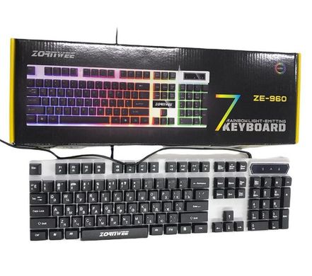 Клавиатура проводная ZORNWEE ZE-960 RGB мультимедийная, Черный