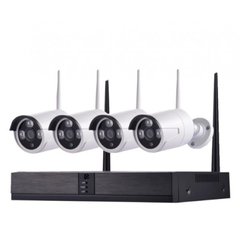 Набір камер відеоспостереження 5G Kit (4 бездротових камер + мережевий відео реєстратор) WiFi 4ch NVR/DVR, Черный