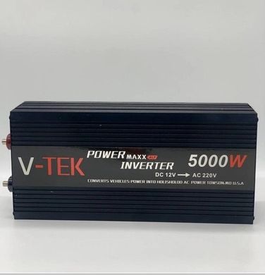 Инвертор автомобильный V-Tek PM5000 преобразователь в машину 12В-220В DC/AC нагрузка до 5000Вт