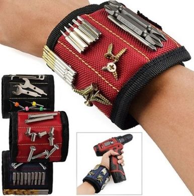 Магнитный браслет для мелких инструментов и запчастей Magnetic Tool Wristband, Красный