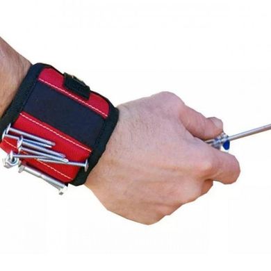 Магнітний браслет для дрібних інструментів та запчастин Magnetic Tool Wristband, Червоний