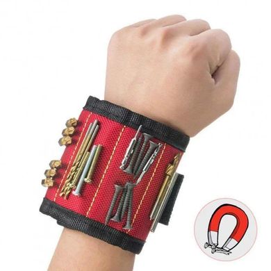 Магнитный браслет для мелких инструментов и запчастей Magnetic Tool Wristband, Красный