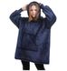 Плед Толстовка з Капюшоном та Руковами Huggle Hoodie 3-в-1 (Синій) Плед з Руками Двосторонній Теплий Худі Халат Домашній