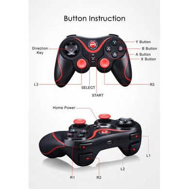 Бездротовий Bluetooth джойстик для смартфону Android UKC Gen Game V8 Black/Red