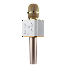 Беспроводной караоке микрофон со встроенными динамиками Bluetooth USB Q7 UTM, Розовый