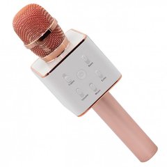 Караоке микрофон с колонкой Q7 беспроводной, Розовый