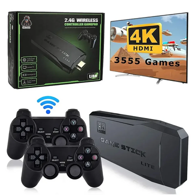 Ігрова приставка m8 mini game stick 4k hdmi та 2 бездротові джойстики консоль для телевізора